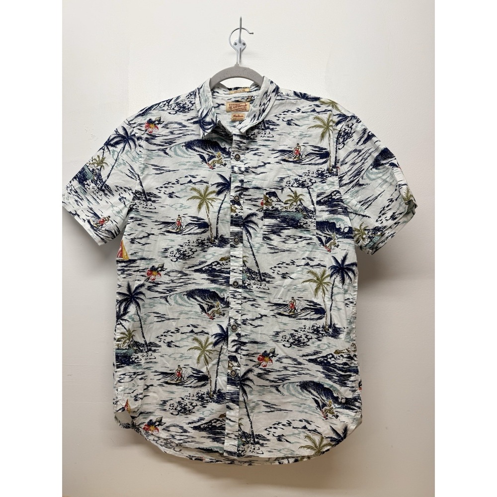 Lucky Brand California Classic Fit Button Down Surfing Beach Shirt Medium #17